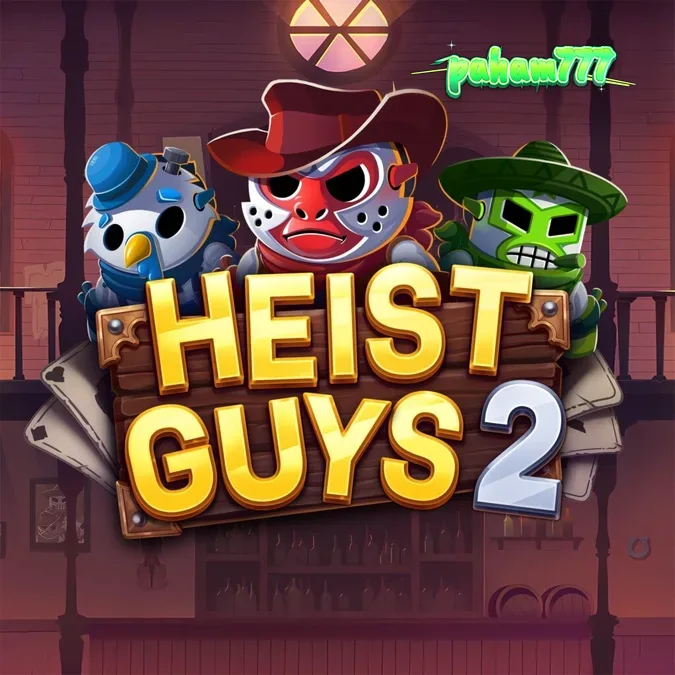 Tampilan antarmuka permainan slot Heist Guys 2 dengan tema perampokan